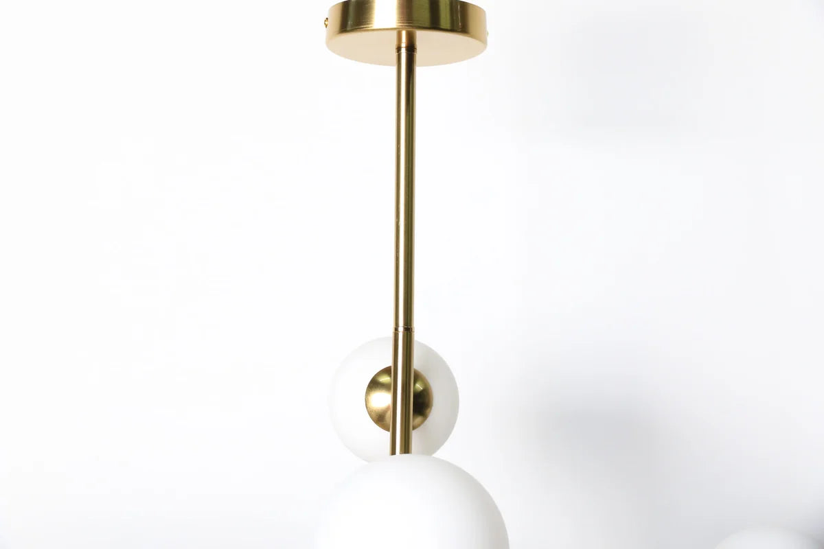 Hanglamp Sable – Roterend – 9 Lichtpunten – Opaal Glas Brushed Gold – afbeelding 6