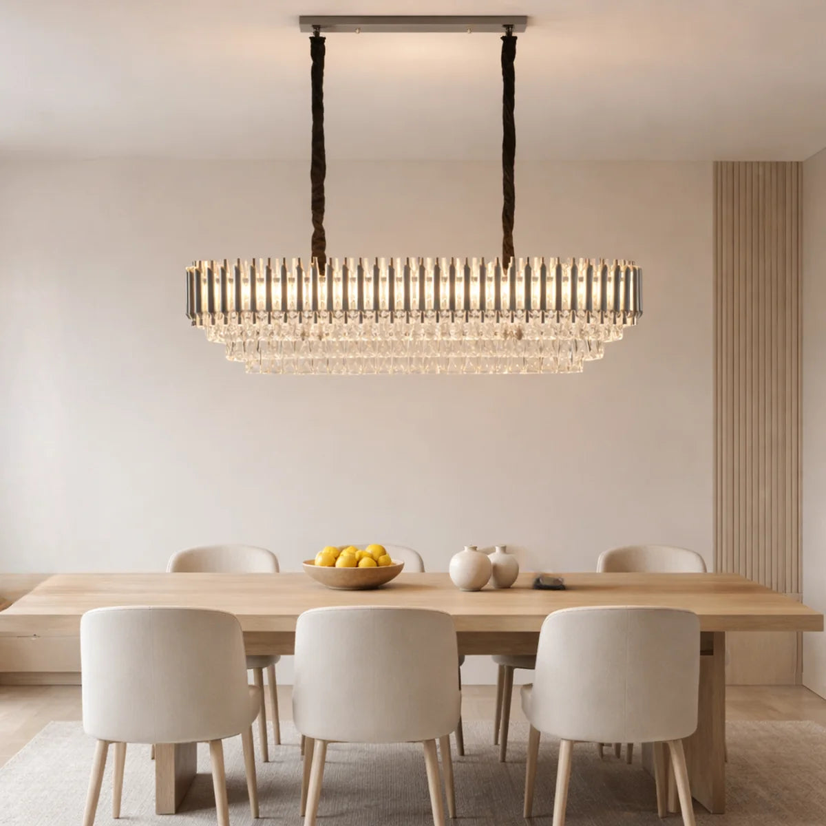 Hanglamp Selene – Kristal Chroom – Eettafel 80 cm