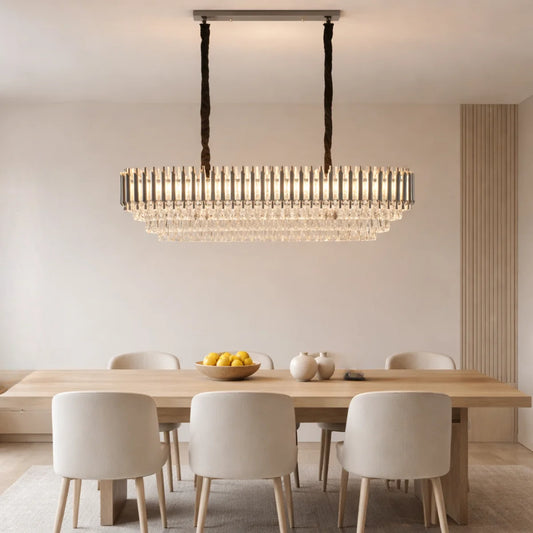 Hanglamp Selene – Kristal Chroom – Eettafel 80 cm