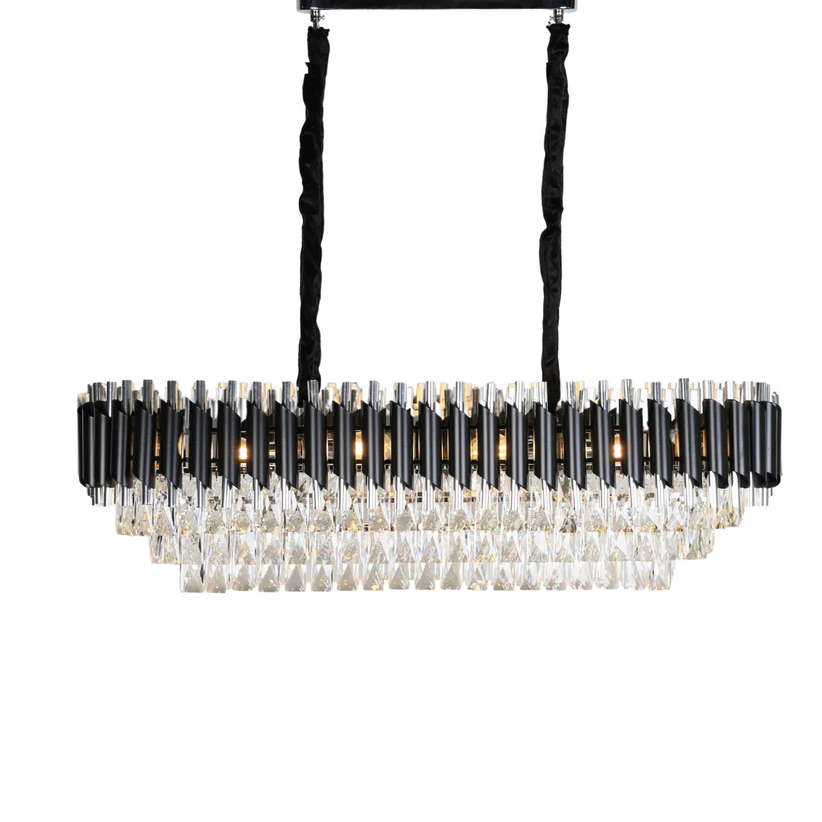 Hanglamp Selene – Kristal Chroom Zwart – Eettafel 80 cm – afbeelding 2