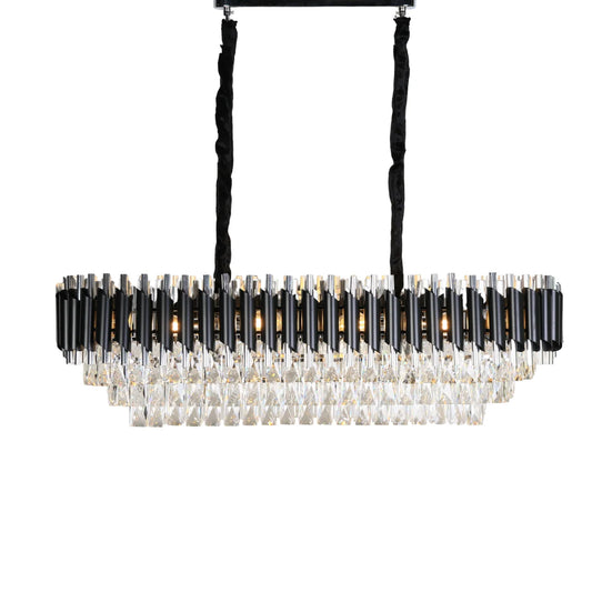 Hanglamp Selene – Kristal Chroom Zwart – Eettafel 80 cm – afbeelding 2