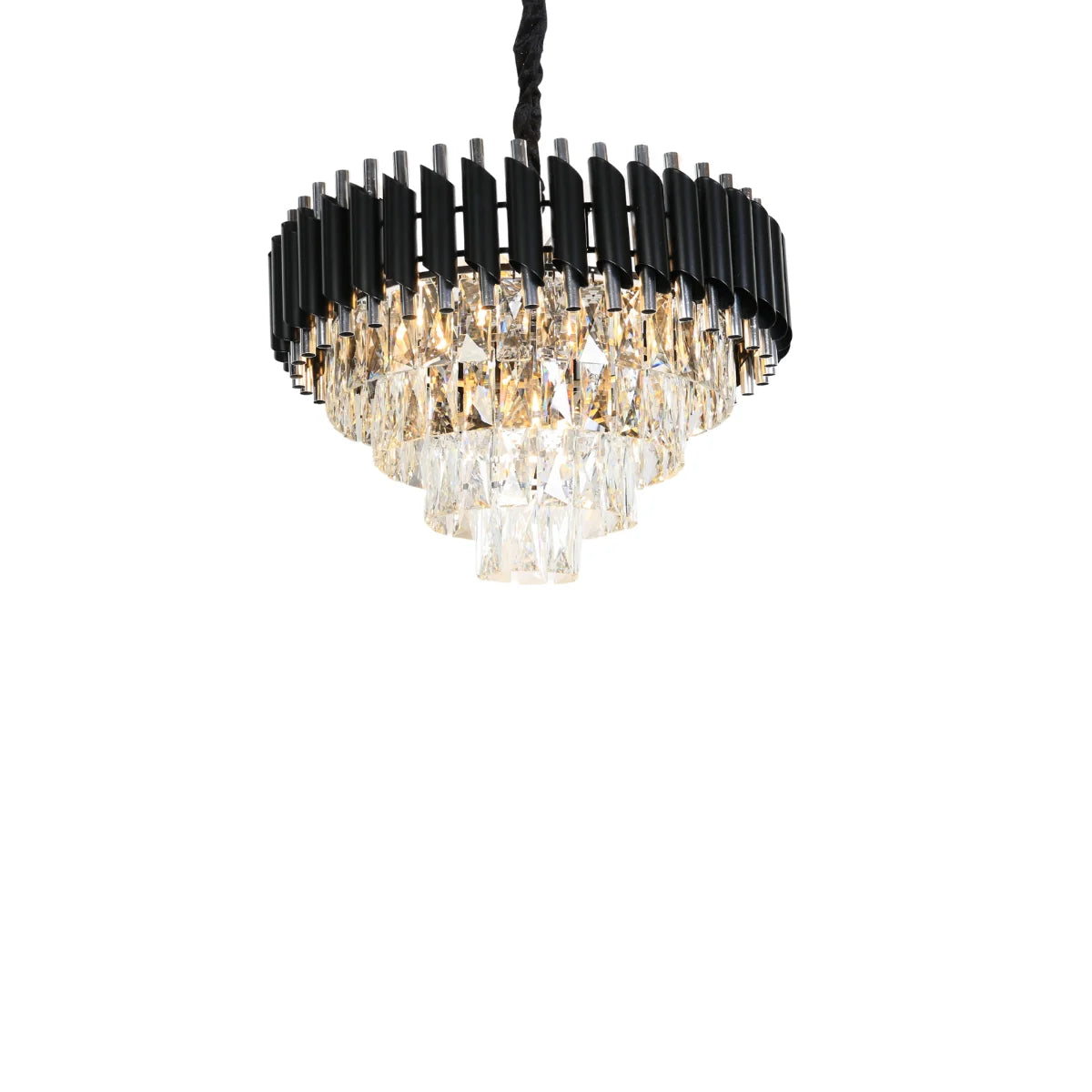 Hanglamp Selene – Kristal Chroom Zwart – Ø40 cm – afbeelding 3