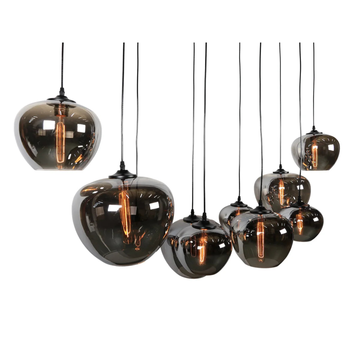 Hanglamp Sival – 10 Lichtpunten – Smoke Glas – Eettafel Ovaal – afbeelding 3