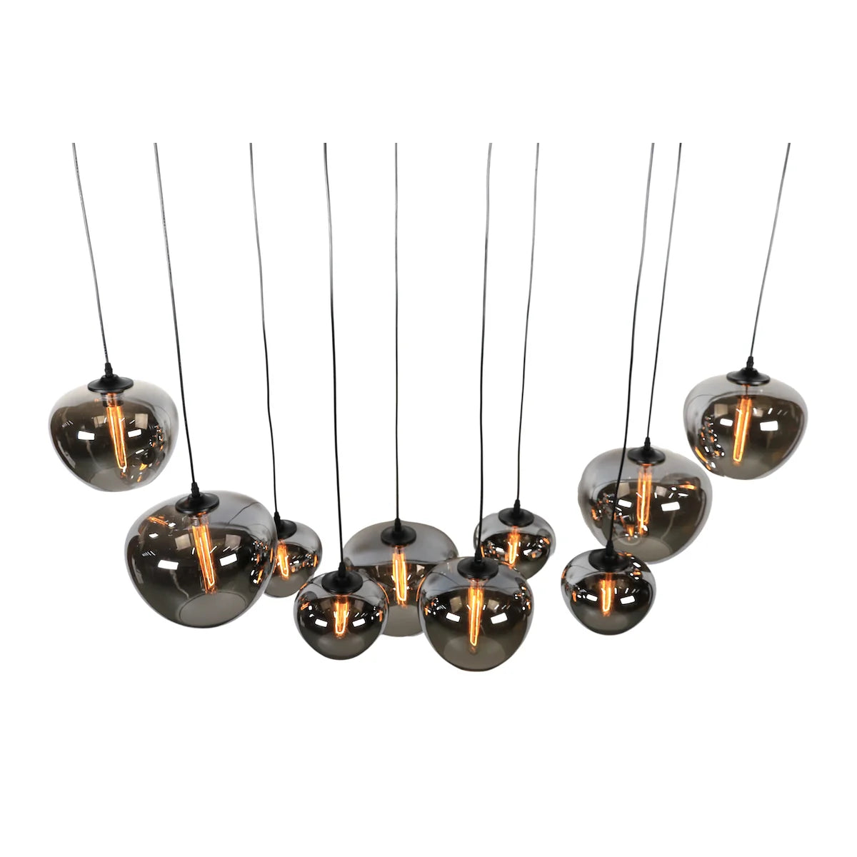 Hanglamp Sival – 10 Lichtpunten – Smoke Glas – Eettafel Ovaal – afbeelding 4