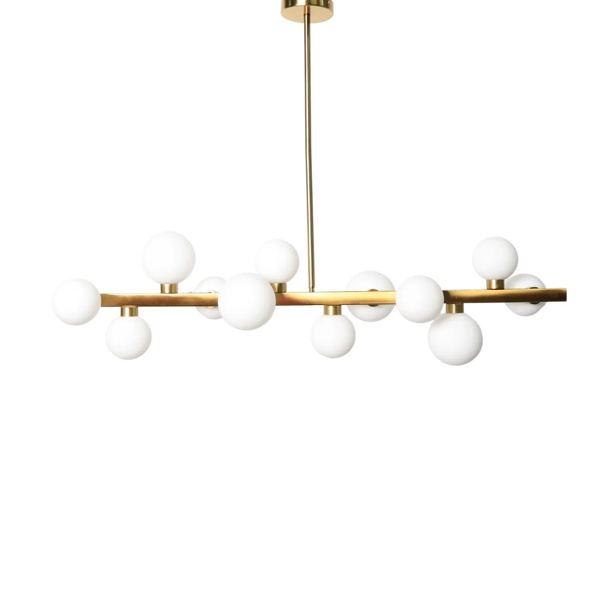 Hanglamp Skia – 12 Lichtpunten – Opaal Glas Brushed Gold – Eettafel – afbeelding 3