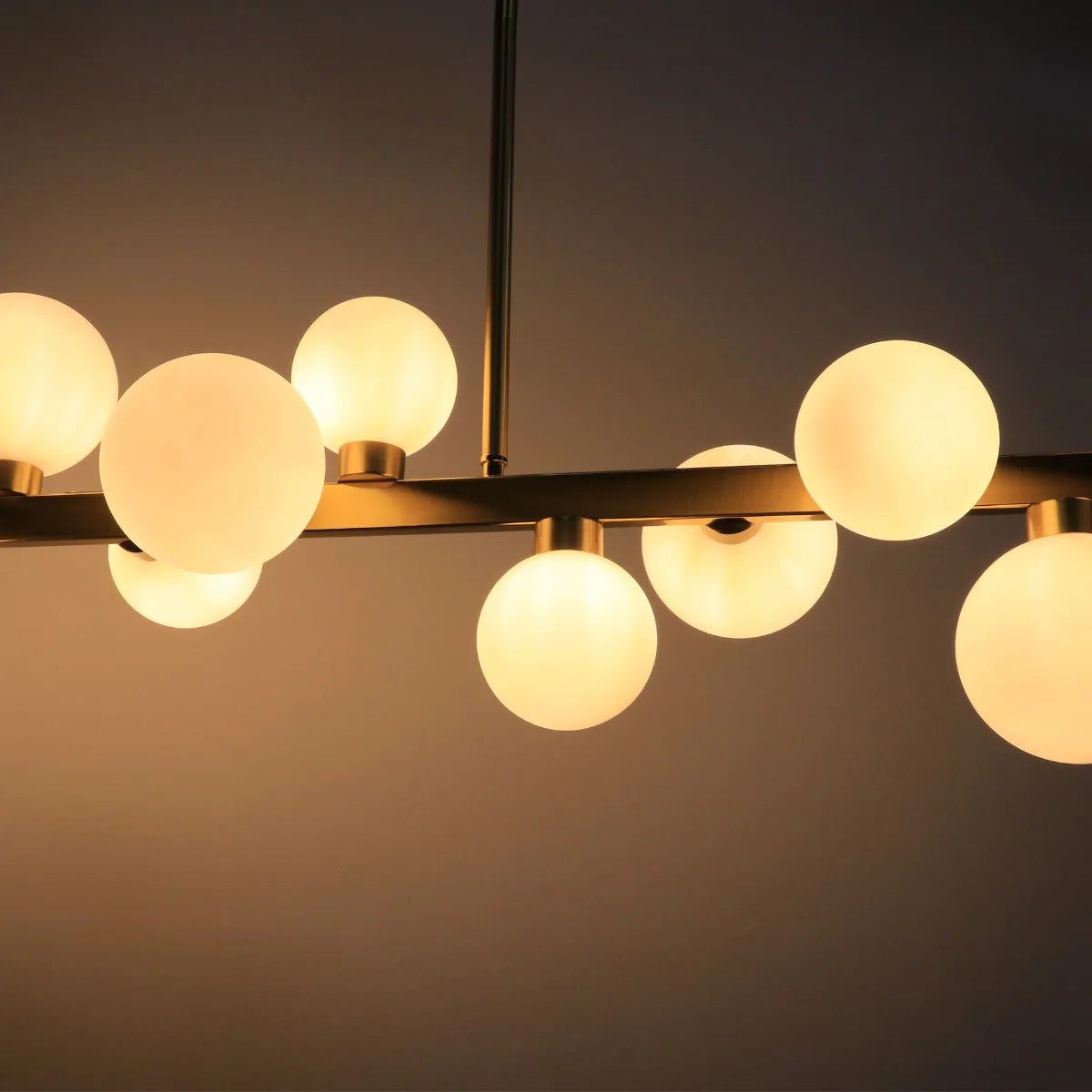Hanglamp Skia – 12 Lichtpunten – Opaal Glas Brushed Gold – Eettafel – afbeelding 5