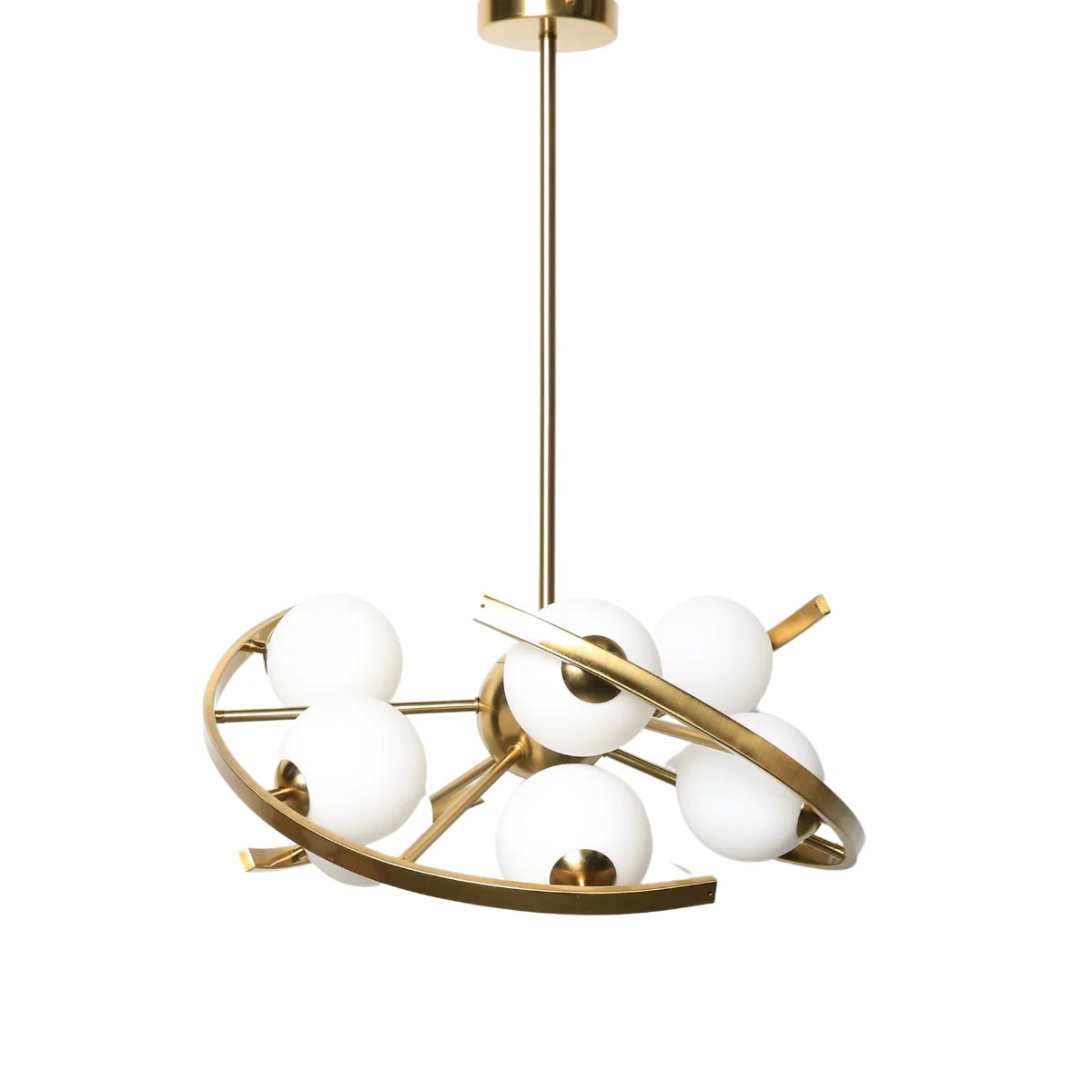 Hanglamp Skia – 9 Lichtpunten – Opaal Glas Brushed Gold – afbeelding 3
