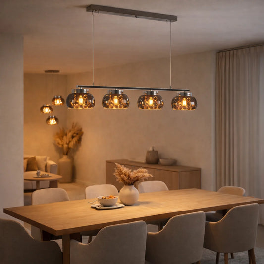 Hanglamp Subra – Smoke Glas Kristal – Eettafel 100 cm – afbeelding 2