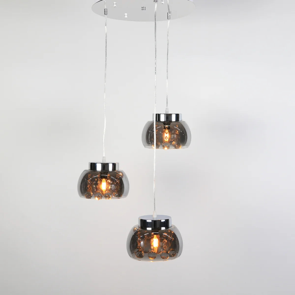 Hanglamp Subra – Smoke Glas Kristal – Ø40 cm – afbeelding 3