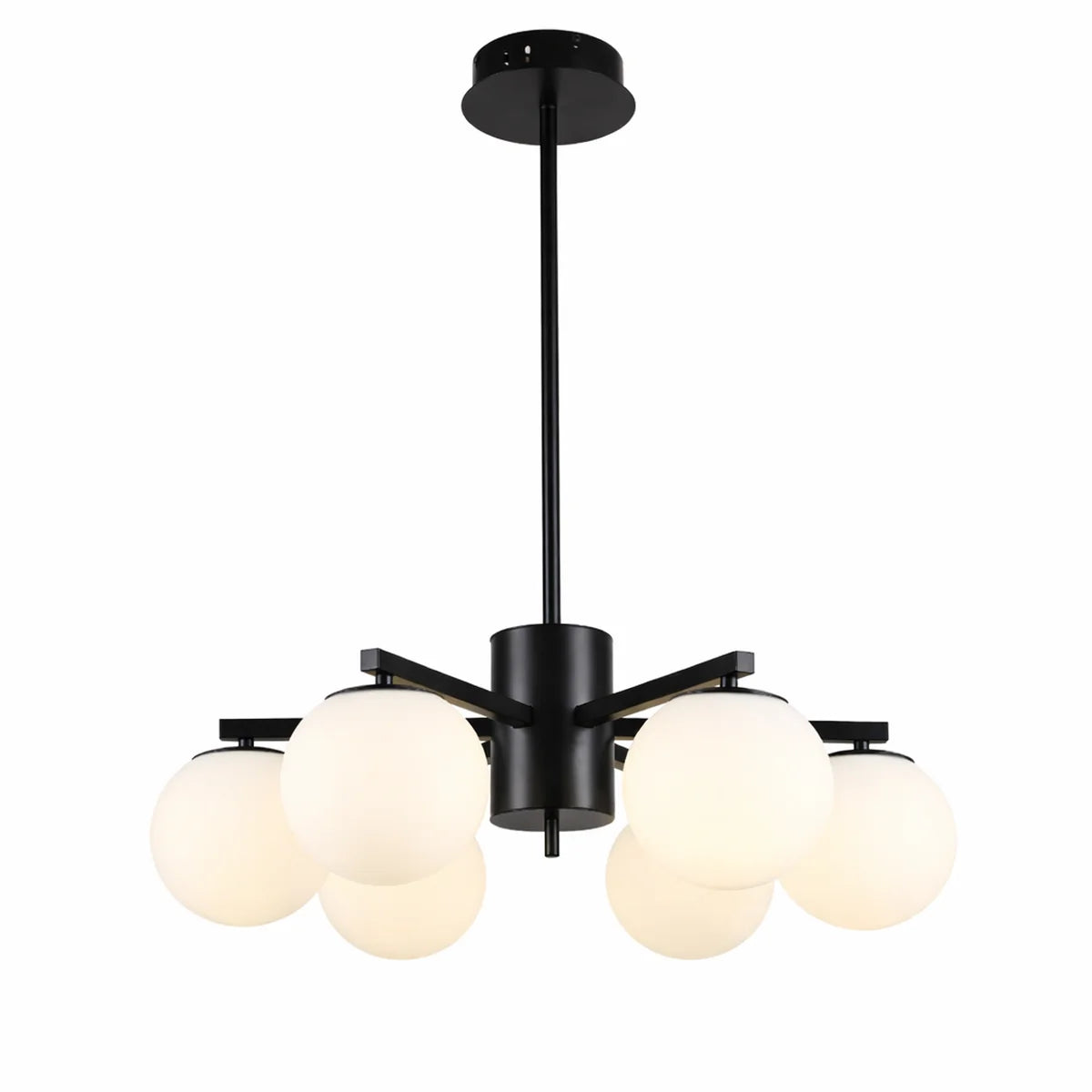 Hanglamp Teca – Opaal Glas Zwart – Ø60 cm – afbeelding 3