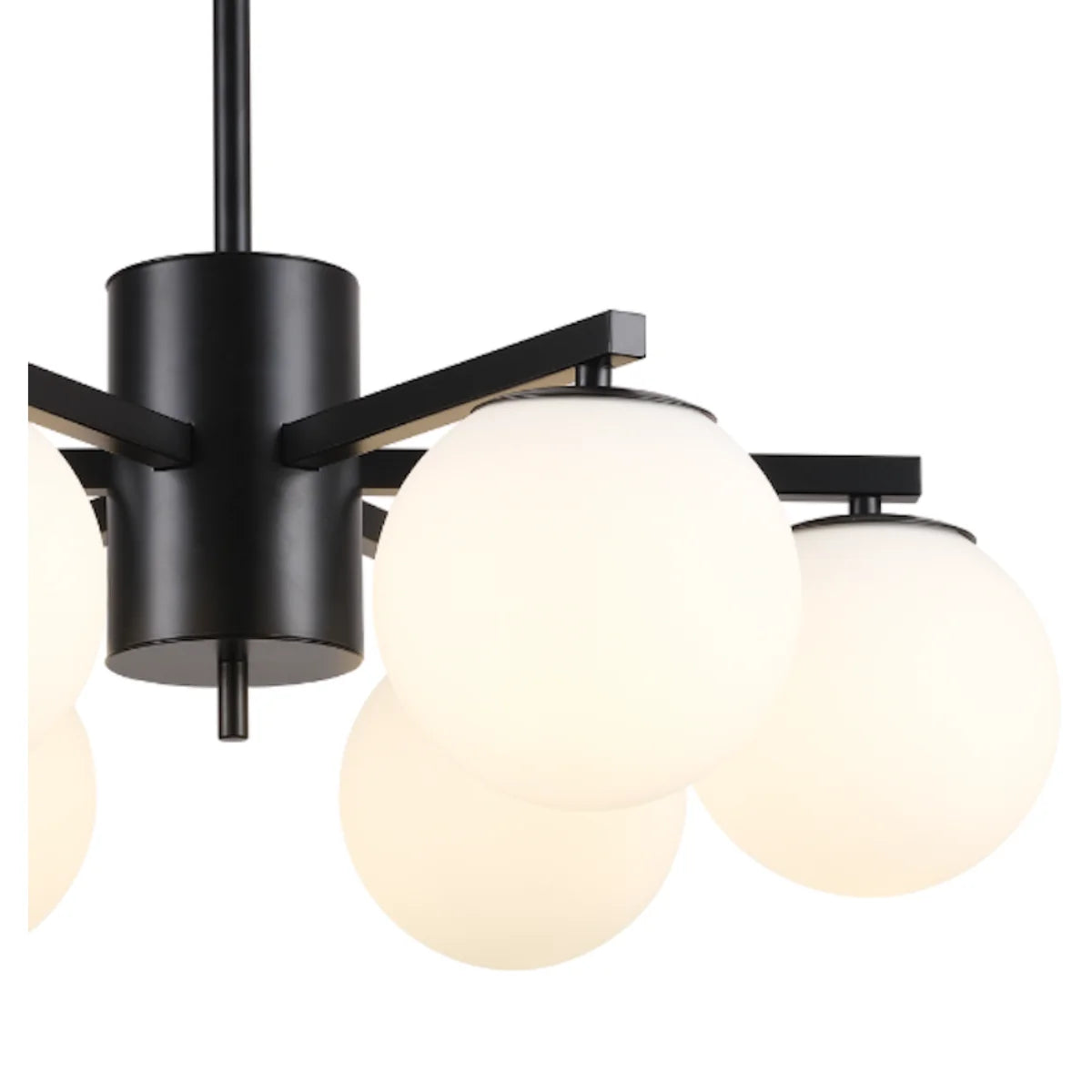 Hanglamp Teca – Opaal Glas Zwart – Ø60 cm – afbeelding 4