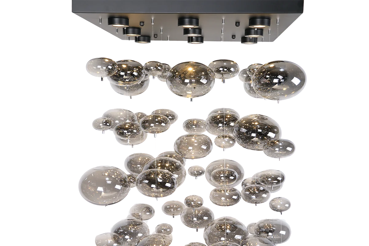 Hanglamp Umi – Bubbels – LED – Antraciet – 60x60cm – afbeelding 3