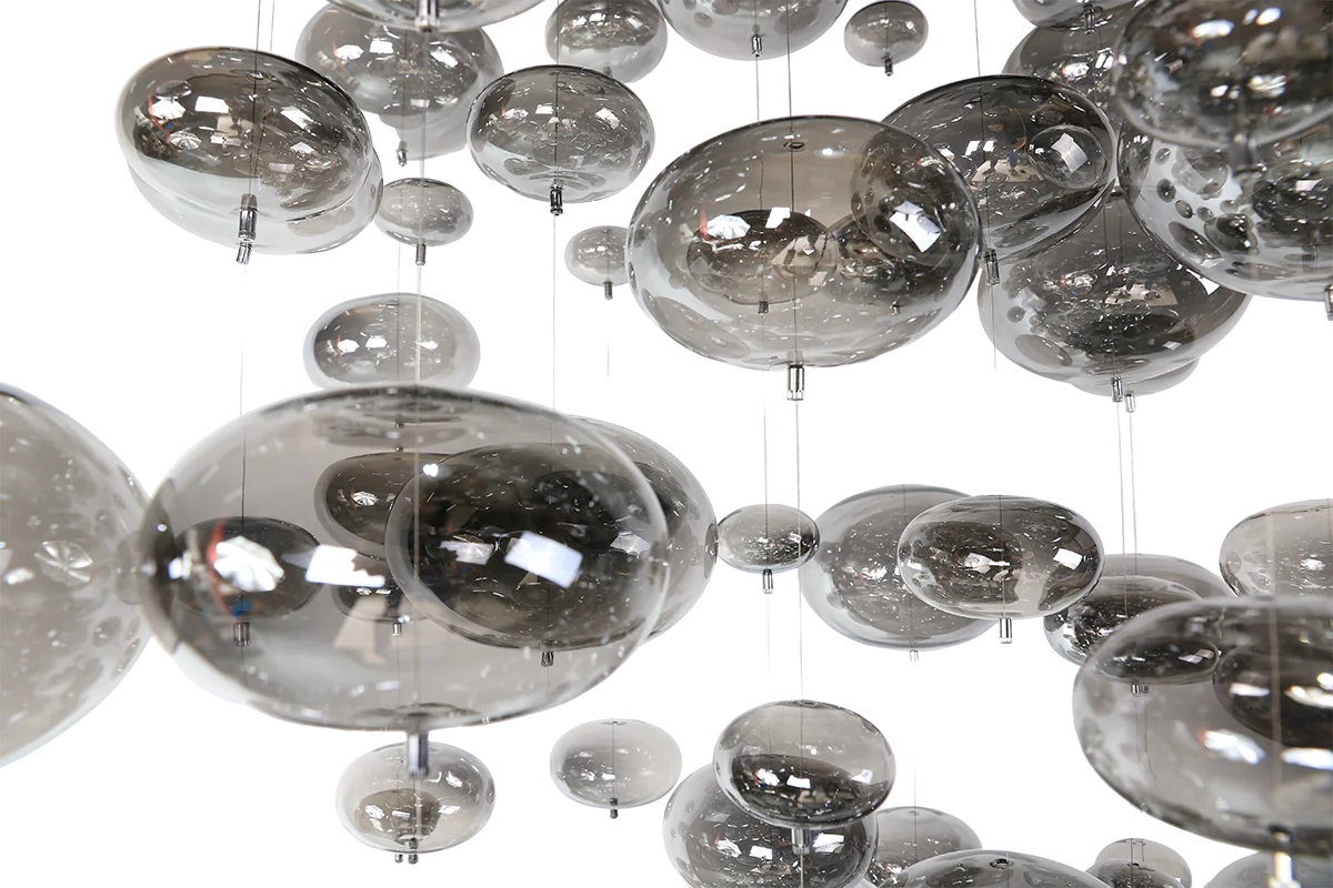 Hanglamp Umi – Bubbels – LED – Antraciet – 60x60cm – afbeelding 4
