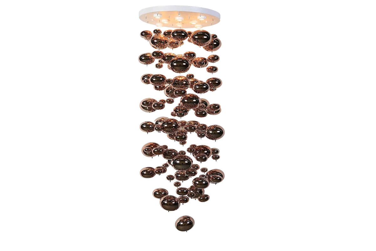Hanglamp Umi – Bubbels – LED – Koper – Ø60 cm – afbeelding 3