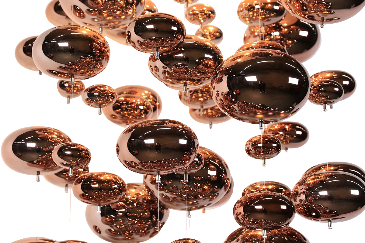 Hanglamp Umi – Bubbels – LED – Koper – Ø60 cm – afbeelding 4