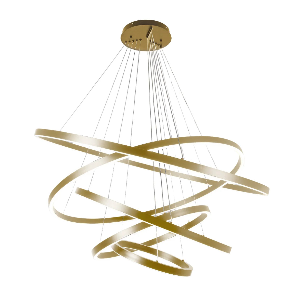 Hanglamp Valio – LED – Brushed Gold – 5 Ringen – Ø120 cm