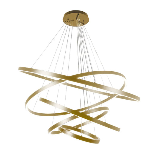 Hanglamp Valio – LED – Brushed Gold – 5 Ringen – Ø120 cm