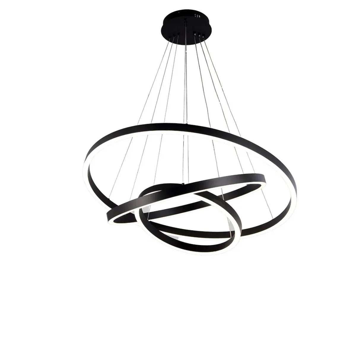 Hanglamp Valio – LED – Zwart – 3 Ringen – Ø80 cm – afbeelding 3