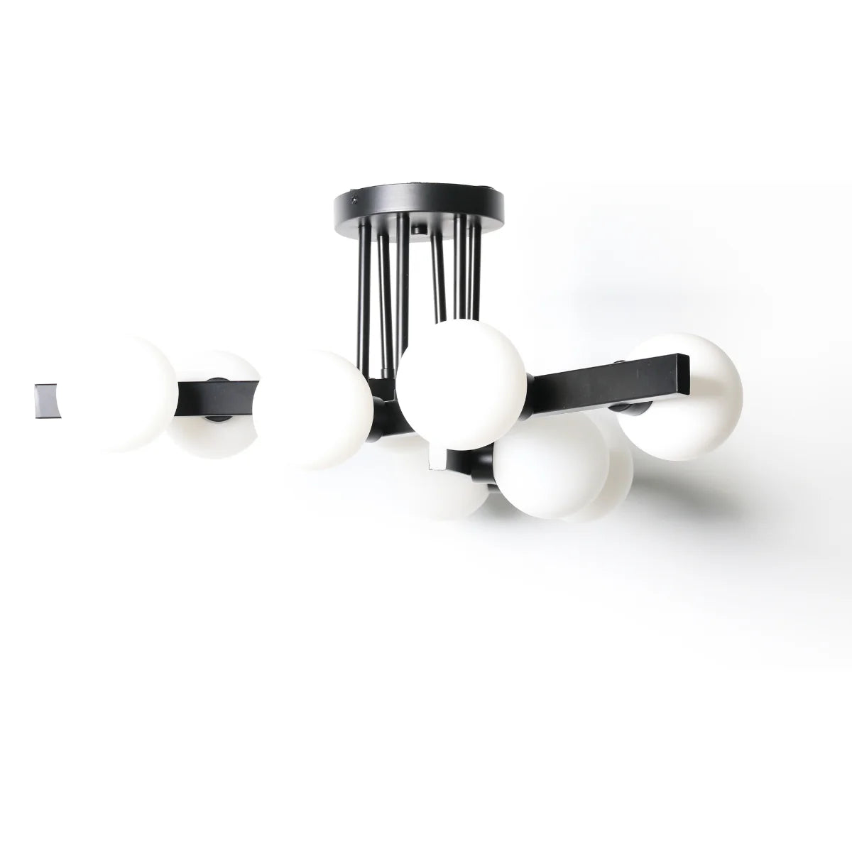 Plafondlamp Sable – Opaal Glas Zwart – 9 Lichtpunten – afbeelding 4