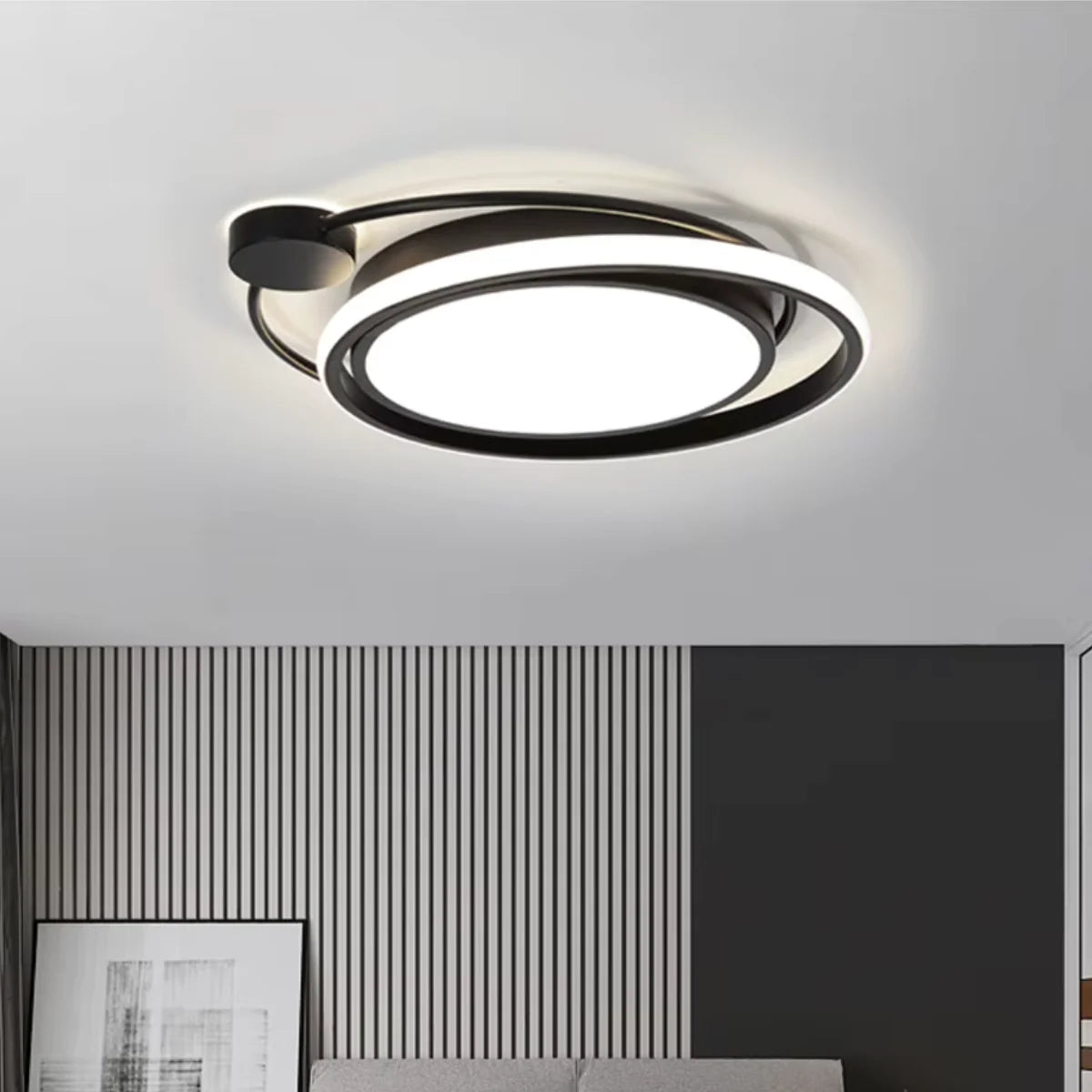 Plafondlamp Saima – LED – Zwart – Ø50 cm – afbeelding 3
