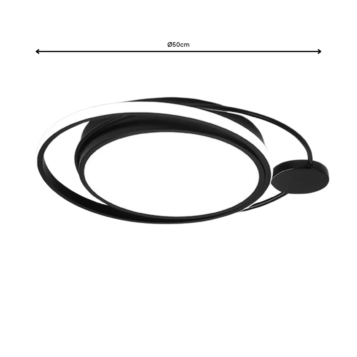 Plafondlamp Saima – LED – Zwart – Ø50 cm – afbeelding 5