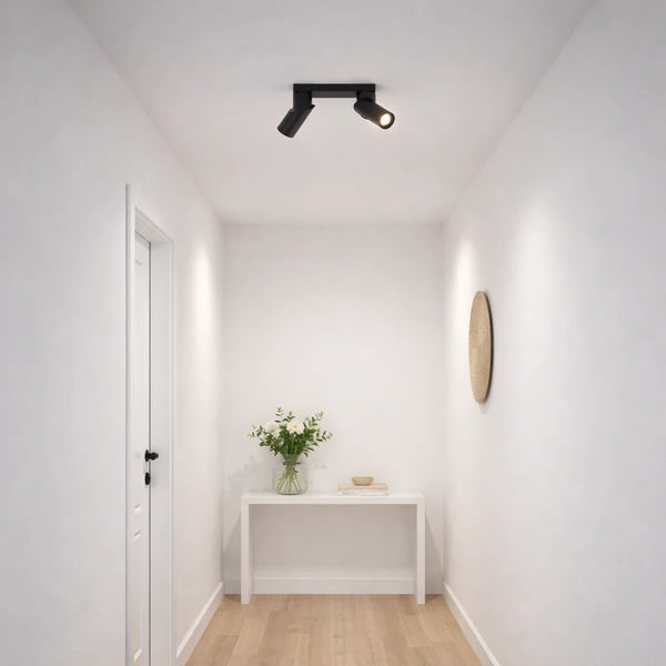 Plafondlamp Wenge – Zwart Koper – 2 Lichtpunten