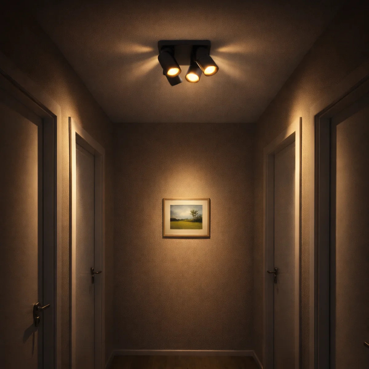 Plafondlamp Wenge – Zwart Koper – 4 Lichtpunten – afbeelding 2