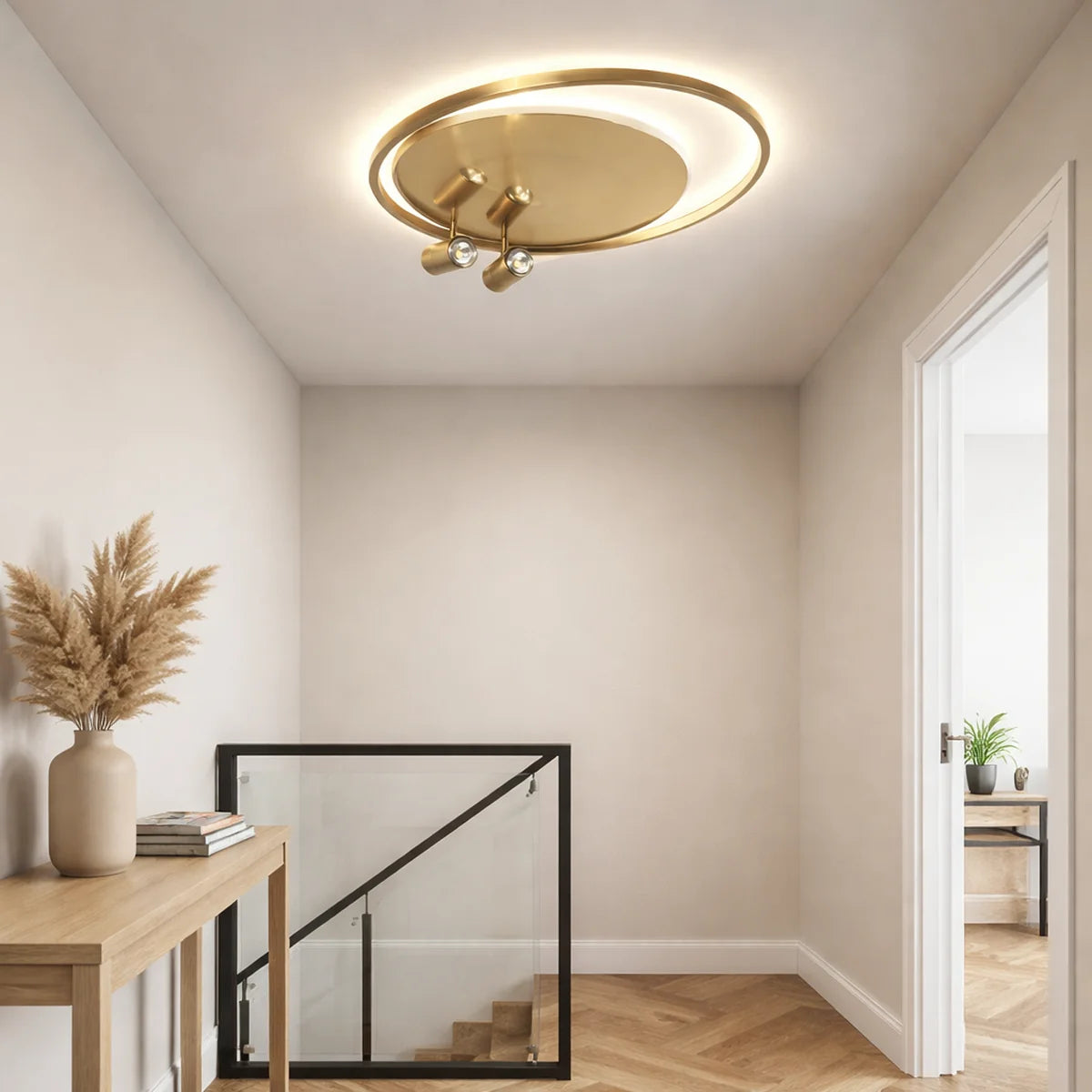 Plafondlamp Zama – LED – Brushed Gold – 3 Lichtpunten