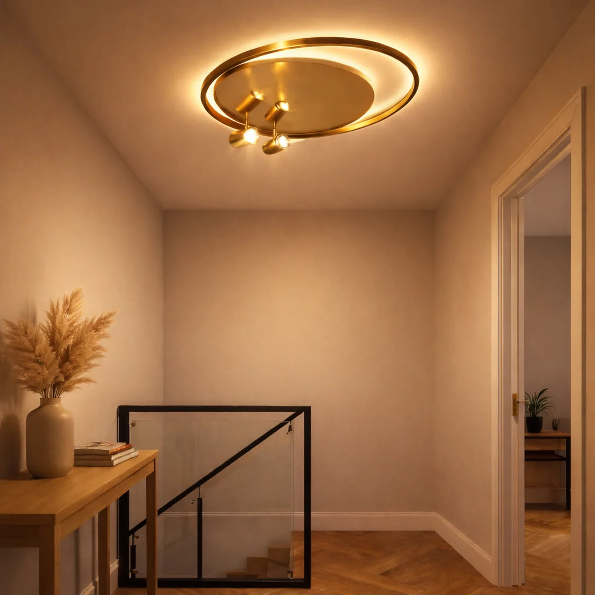Plafondlamp Zama – LED – Brushed Gold – 3 Lichtpunten – afbeelding 2