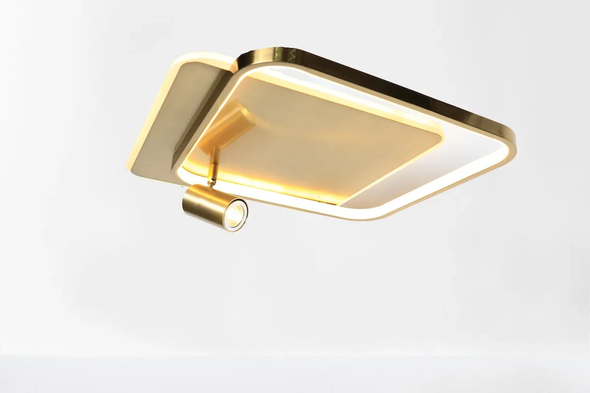 Plafondlamp Zama – LED – Brushed Gold – Vierkant – 2 Lichtpunten – afbeelding 3