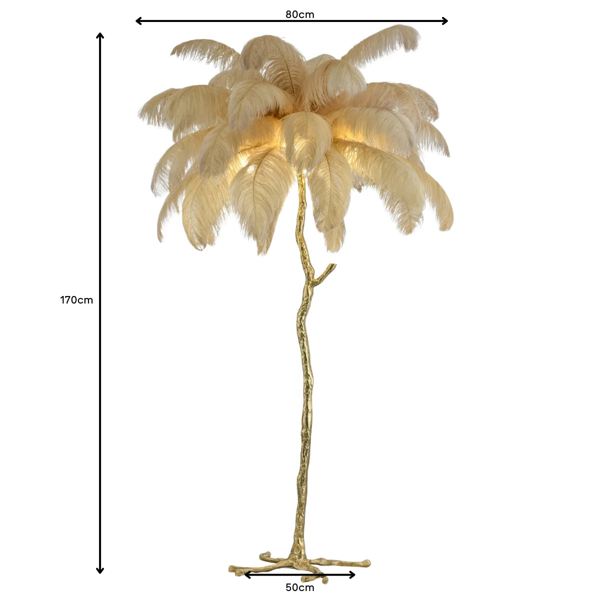 Vloerlamp Laine – Veren Bruin – Goud – 170 cm – afbeelding 5
