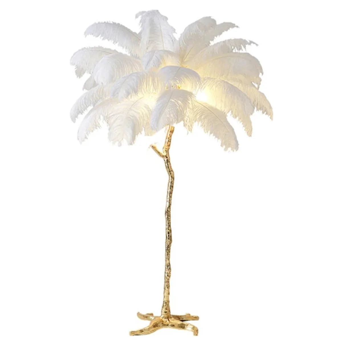 Vloerlamp Laine – Veren Wit – Goud – 170 cm – afbeelding 2