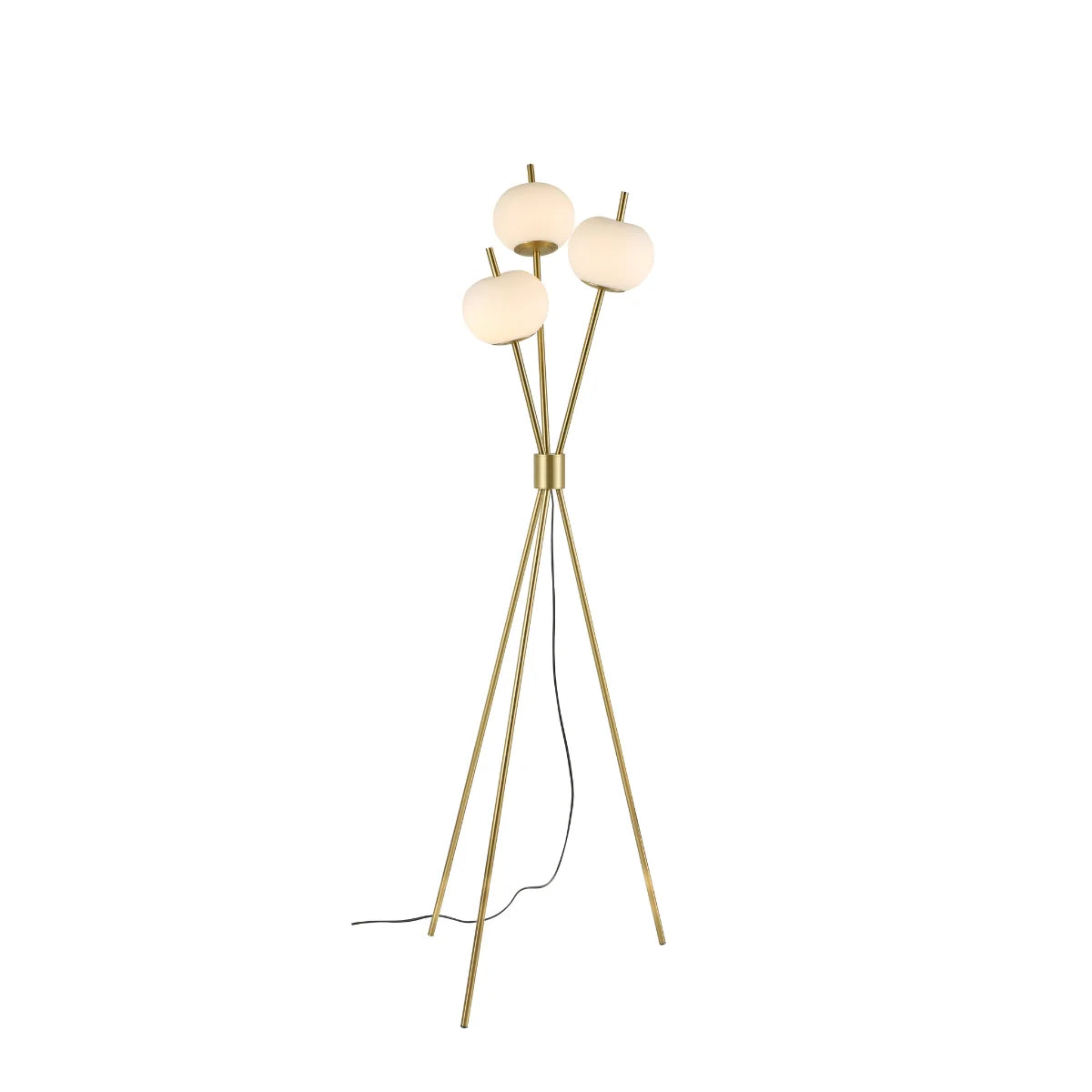 Vloerlamp Shirin – Opaal Glas – Brushed Gold – 160 cm – afbeelding 2