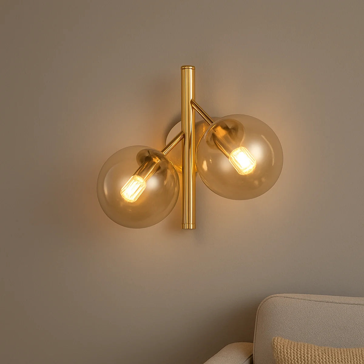 Wandlamp Lava – Amber Glas