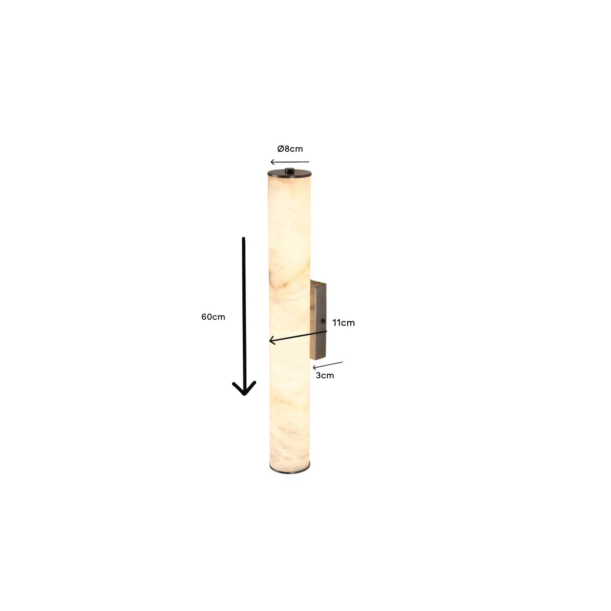 Wandlamp Nahia – Marmer – H60 cm – afbeelding 4
